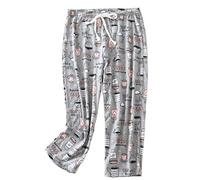 ENJOYNIGHT Pantalones de pijama capri para mujer, pantalones de dormir con estampado casual, A-Coffee Cup, Large