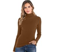 Enjoyoself Suéter Cuello Alto para Mujer Pull-Over Tops Primavera Otoño Suéter de Punto Suéter de Invierno cálido y Elegante Suéter Elegante Calcetín Moderno Cuello Alto Alto Mujer Básico
