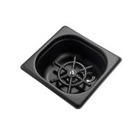 Enjuagadora de vidrio incorporada para fregadero de cocina Lavadora de botellas de acero inoxidable 304 - Lavadora automática de vasos con rociador de orificios múltiples con (Negra)