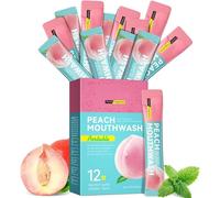 Enjuague bucal 10 ml × 20 unidades, desechable y portátil, respira fresca, protege los dientes y limpia el cuidado bucal, práctico para viajar (melocotón)