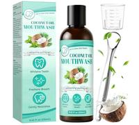 Enjuague Bucal de Aceite de Coco 250 ml, Enjuague Natural sin Alcohol con Menta Suave, Cuidado Diario del Aliento Fresco, Vegano y Respetuoso con el Esmalte, Inspirado en Oil Pulling