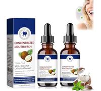 Enjuague bucal de aceite fresco de coco, enjuague bucal de aceite de coco de 59 ml, aceite de extracción de coco para dientes, enjuague bucal de menta de coco, aliento fresco y enjuague bucal