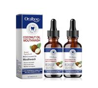 Enjuague bucal de coco con aceite fresco, aceite de coco Pulling para los dientes, enjuague bucal natural para blanquear los dientes, blanqueamiento dental (2 piezas)