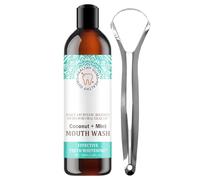 Enjuague bucal de coco | Enjuague bucal Al óleo | 100 Ml De Baño De Boca Con Menta Y Coco | Incluye Rascador De Lengua Un Enjuague Bucal De Larga Duración | Enjuague bucal Ora