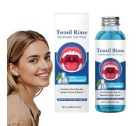 Enjuague Bucal para Cálculos Amigdalinos, 120ml Eliminador de Cálculos Amigdalinos, Enjuague para el Cuidado de las Encías Sensibles a Base de Hierbas, Solución Oral de Menta, para el Mal Aliento