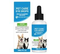 Enjuague Ocular para Perros | 30 mililitros de Solución Limpiadora contra Manchas Lagrimales | Solución Ocular Eliminadora de Manchas Lagrimales en Cachorros | Para Perros, Gatos, Hogar, Interior, Ext