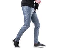 ENKETASU Pantalones largos de piel para hombre, aspecto mojado, ropa de club, pantalones de motociclista, ajustados, pantalones de cuero sintético, pantalones de piel sintética suave para discoteca