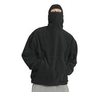 ENKETASU Sudadera con capucha para hombre Harajuku con capucha, hip hop, cuello de tortuga, vintage, manga larga, sudadera con capucha de gran tamaño, jersey de invierno, O negro., L