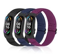 Enkic Correas elásticas ajustables para reloj, compatibles con Xiaomi Mi Band 7/6/5, correa deportiva de repuesto de nailon elástico para mujeres y hombres