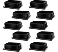 Enkotrade 10 tapones de láminas para tubos rectangulares, 35 x 25 mm, cubierta de tubo de plástico de polietileno de alta calidad, tapones, tapones, tapones, deslizadores | Tapones rectangulares
