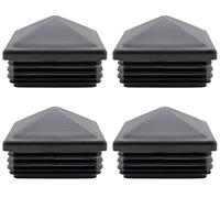 Enkotrade 4 tapones decorativos de 80 x 80 mm, color negro, para vallas, cuadrados, para vallas, con forma de pirámide