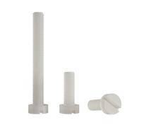 Enkotrade 4 tornillos de cabeza plana M3, 40 mm de longitud, con ranura, tornillos de plástico, tornillos surtidos, DIN 84, tornillos de plástico, tornillos cilíndricos de nailon