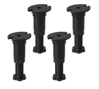 Enkotrade Juego de 4 patas ajustables para muebles, 10 a 17 cm, color negro, plástico para atornillar, patas ajustables para muebles, armarios y estantes para cama, mesa de café