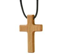 Enkrio Collar con colgante de madera natural con cordón de cuero ajustable para hombre y mujer, Right Angle, Madera, No es una piedra preciosa