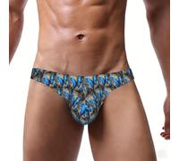 EnkzpoHen Calzoncillos elásticos para hombre con estampado de mariposas azules, elegantes, cómodos y suaves, Negro, XL