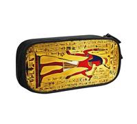 EnkzpoHen Estuche de viaje de alta capacidad con impresión de la serie Tribe de Egipto Antiguo para oficina y hogar, cremallera de doble capa, Black, Talla única, Juego de mochila escolar