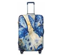 EnkzpoHen Funda elástica para maleta con estampado de mariposas azules, adecuada para viajes de negocios y vacaciones (S a XL), Black, L