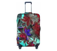 EnkzpoHen Funda elástica para maleta con estampado de vidrieras de flores, adecuada para viajes de negocios y vacaciones (S a XL), Black, XL