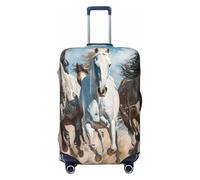 EnkzpoHen Funda elástica para maleta, diseño de caballos corriendo, adecuada para viajes de negocios y vacaciones (S a XL), Black, M