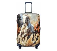 EnkzpoHen Funda elástica para maleta, diseño de caballos corriendo, adecuada para viajes de negocios y vacaciones (S a XL), Black, M
