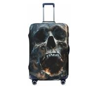 EnkzpoHen Funda elástica para maleta, diseño de calavera de fantasma, adecuada para viajes de negocios y vacaciones (S a XL), Black, L