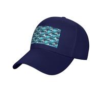 EnkzpoHen Gorra de béisbol unisex con estampado de olas de palmeras y palmeras, gorra de sol ligera ajustable para golf y correr, azul marino, Talla única