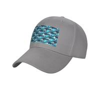 EnkzpoHen Gorra de béisbol unisex con estampado de olas de palmeras y palmeras, gorra de sol ligera ajustable para golf y correr, gris, Talla única