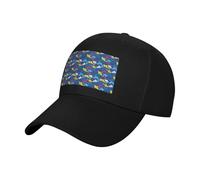 EnkzpoHen Gorra de béisbol unisex con estampado de tiburón, sombrero ligero ajustable para golf y correr, Negro, Talla única