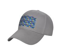 EnkzpoHen Gorra de béisbol unisex con estampado de tiburón, sombrero ligero ajustable para golf y correr, gris, Talla única