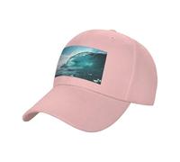 EnkzpoHen Ocean Green Wave - Gorra de béisbol unisex con estampado de olas, sombrero ligero ajustable para golf y correr, rosa, Talla única