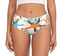 EnkzpoHen Ropa interior triangular sin costuras con estampado de estrella de mar marina para mujer, cómoda, suave y elástica, bragas invisibles, Negro, XXL
