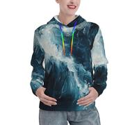 EnkzpoHen Sudadera con capucha para mujer con estampado Within The Tides, manga larga con cordón y bolsillo, Negro, M