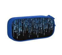 EnkzpoHen The Blue Binary Print - Estuche de viaje de alta capacidad para oficina y hogar, cremallera de doble capa, Blue, Talla única, Juego de mochila escolar