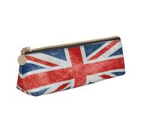 EnkzpoHen The Union Flag - Estuche para lápices con estampado de bandera de Reino Unido, compacto y elegante estuche de cuero con cremallera, elegante, portátil