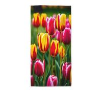 EnkzpoHen Toallas con estampado de tulipanes rosas para baño, gimnasio, cocina, deportes, entrenamiento, natación, viajes