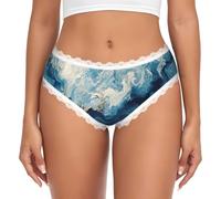 EnkzpoHen Within The Tides - Bragas de encaje para mujer, ligeras, sedosas, invisibles, elásticas, blanco, S