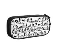 EnkzpoHen Wrestlers Sports Print - Estuche de viaje de alta capacidad para oficina y hogar, cremallera de doble capa, Black, Talla única, Juego de mochila escolar