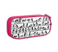 EnkzpoHen Wrestlers Sports Print - Estuche de viaje de alta capacidad para oficina y hogar, cremallera de doble capa, Pink, Talla única, Juego de mochila escolar
