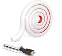 Enlace de cable de silicona blanca, un cable para cables eléctricos, cubiertas de alambre de apertura lateral para cables, cubiertas de cable autoadhesivas flexibles para ocultar cables de TV de pared