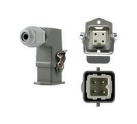 Enlace de toma de corriente eléctrica de 4 pines de aleación de aluminio de bloqueo rápido industrial al aire libre, puerto de alimentación rectangular multiuso