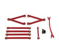 Enlace del Chasis Compatible Con FMS FCX24M Para Camel Cup D90 D110 Para Defender Piezas Para Coche RC 1/24 Servo De Dirección Del Eje Delantero Con Tracción En Y Para La Barra Del Chasis(Red)