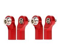 Enlace del Chasis para Axial para Traxxas para Trx4 para Tamiya 1/10 RC Crawler Car, Aleación De Aluminio CNC M3/M4, Extremo Barra Pivote Doblado, Bolas Ancho(Red,M4)