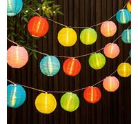 ENLACE Guirnalda de luces de papel, 10 farolillos LED, 2 metros, multicolor, 7,5 cm de diámetro