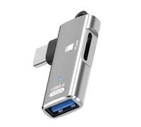 Enlace USB C a USB con pequeño lector de tarjetas de almacenamiento, procesador de datos para teléfono, tableta y cámara portátil, tipo C fuerte a lector de tarjetas de almacenamiento
