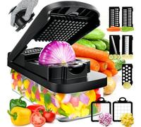 EnleberCortador de Verdura, Mandolina de Cocina Profesional, Picador de Verduras Manual, Multifuncional Cortador Verduras,Picador de Verduras para Cebolla,Tomates,Patatas