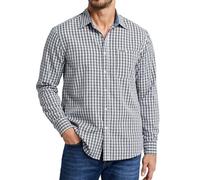 Enlision Camisa Hombre Cuadros Manga Larga Negro y Blanco Cuadro Camisas para Hombre Button Down con Bolsillo de Oktoberfest 2XL