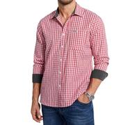 Enlision Camisa Hombre Cuadros Manga Larga Rojo Cuadro Camisas para Hombre Button Down con Bolsillo de Oktoberfest 2XL