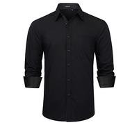 Enlision Camisa Negra Hombre Manga Larga Formales Casual Camisas De Vestir Hombres Clásico Elegante Boda Negocio Camisa Regular Fit 4XL