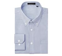 Enlision Camisas Hombres Manga Larga Informales Camisas de Rayas fácil de Hierro Regular Fit con Botones Azul XXL