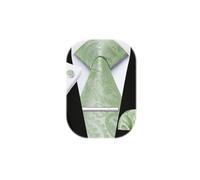 Enlision, Corbatas florales de cachemira de 8,5 cm para hombre, corbata formal de boda, clásica, floral, tejido jacquard, con gemelos, pañuelo de bolsillo y clip, Taille unique